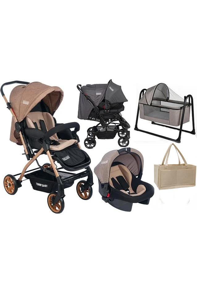 Tommybaby Cross Yenidoğan Seti Bebek Arabası Beşik Ana Kucağı KAHVERENGİ