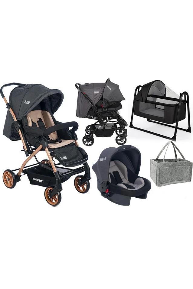 Tommybaby Cross Yenidoğan Seti Bebek Arabası Beşik Ana Kucağı ANTRASİT
