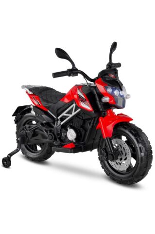 447 Motocross Akülü Motor Çocuk Motoru 12V Kırmızı