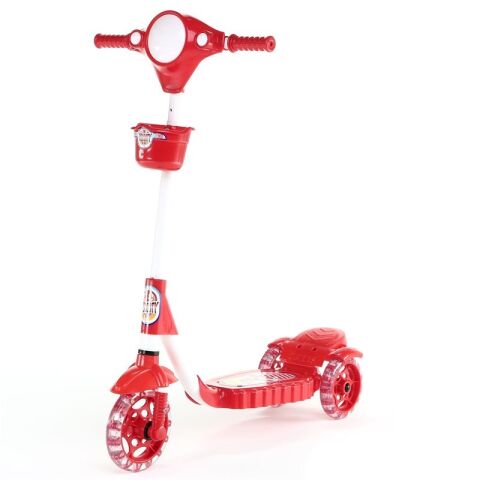 XScooty Silikon 3 Tekerlekli Frenli Çocuk Scooter KIRMIZI