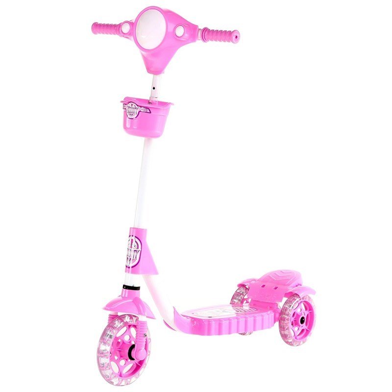 XScooty Silikon 3 Tekerlekli Frenli Çocuk Scooter PEMBE