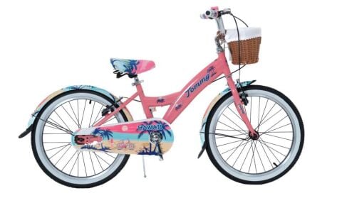 20 Jant Bisiklet Hawaii Hasır Sepetli, Deri Elcikli Çocuk Bisikleti, 6-9 Yaş Çocuk Bisikleti