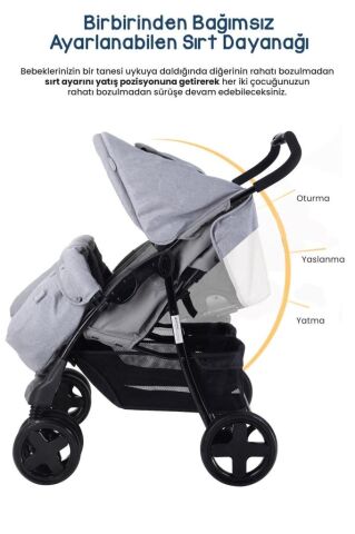 Twin Ikiz Bebek Arabasıı BEJ