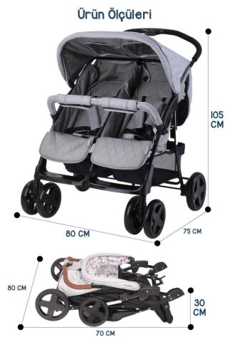 Twin Ikiz Bebek Arabasıı BEJ