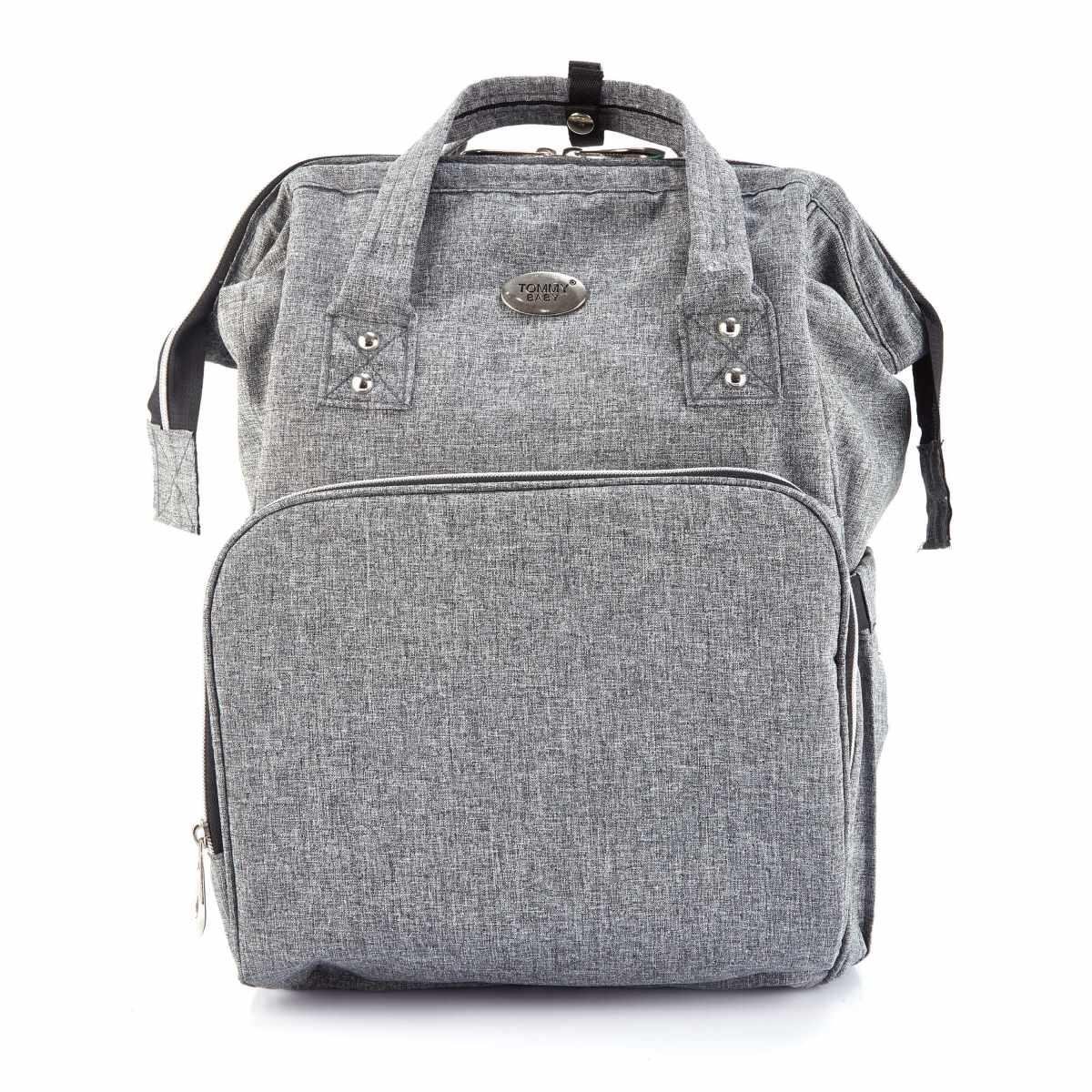 Tommybaby Lucca Anne Bebek Bakım Sırt Çantası-Ultra Hafif Keten Kumaş GRİ