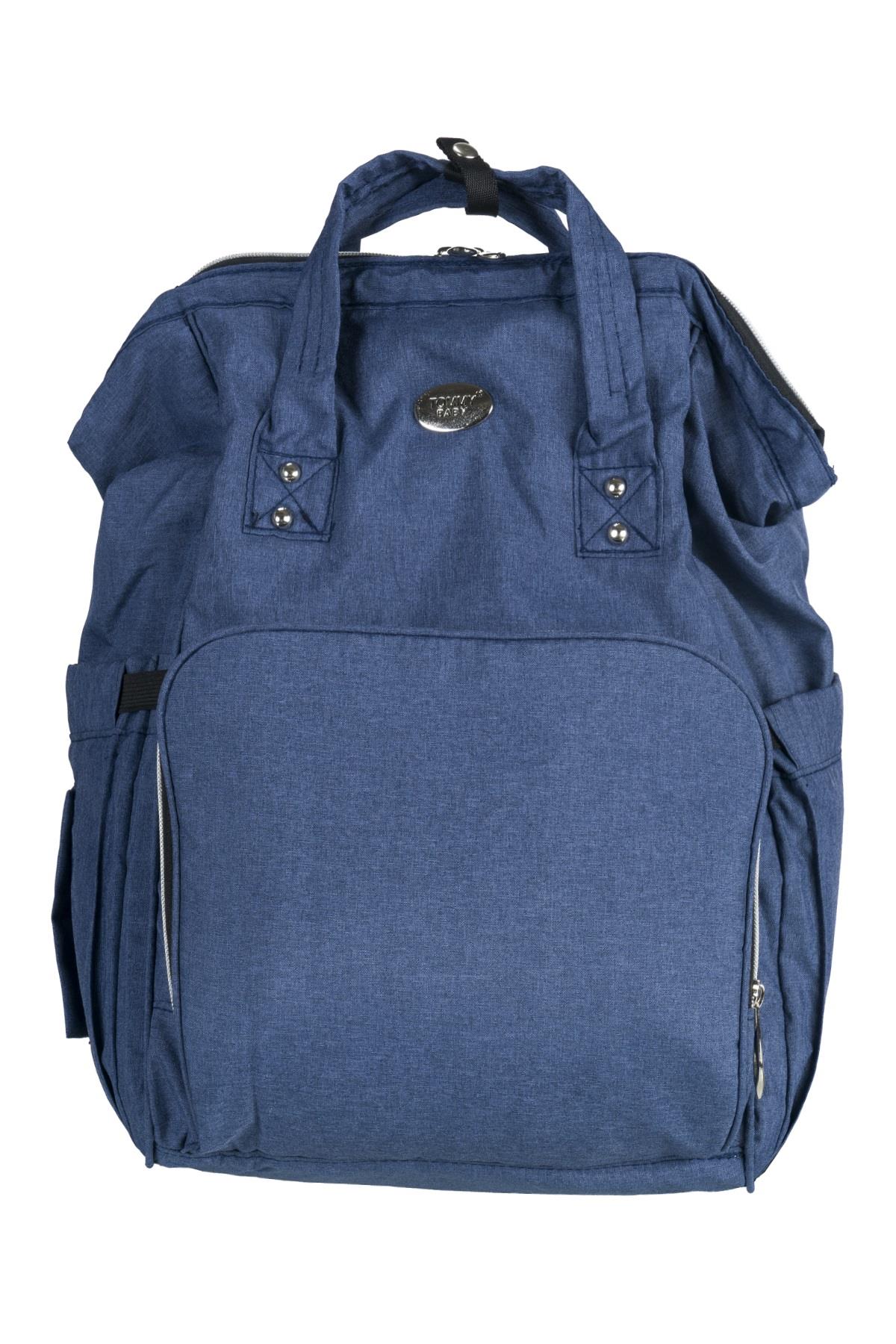 Tommybaby Lucca Anne Bebek Bakım Sırt Çantası-Ultra Hafif Keten Kumaş LACİVERT
