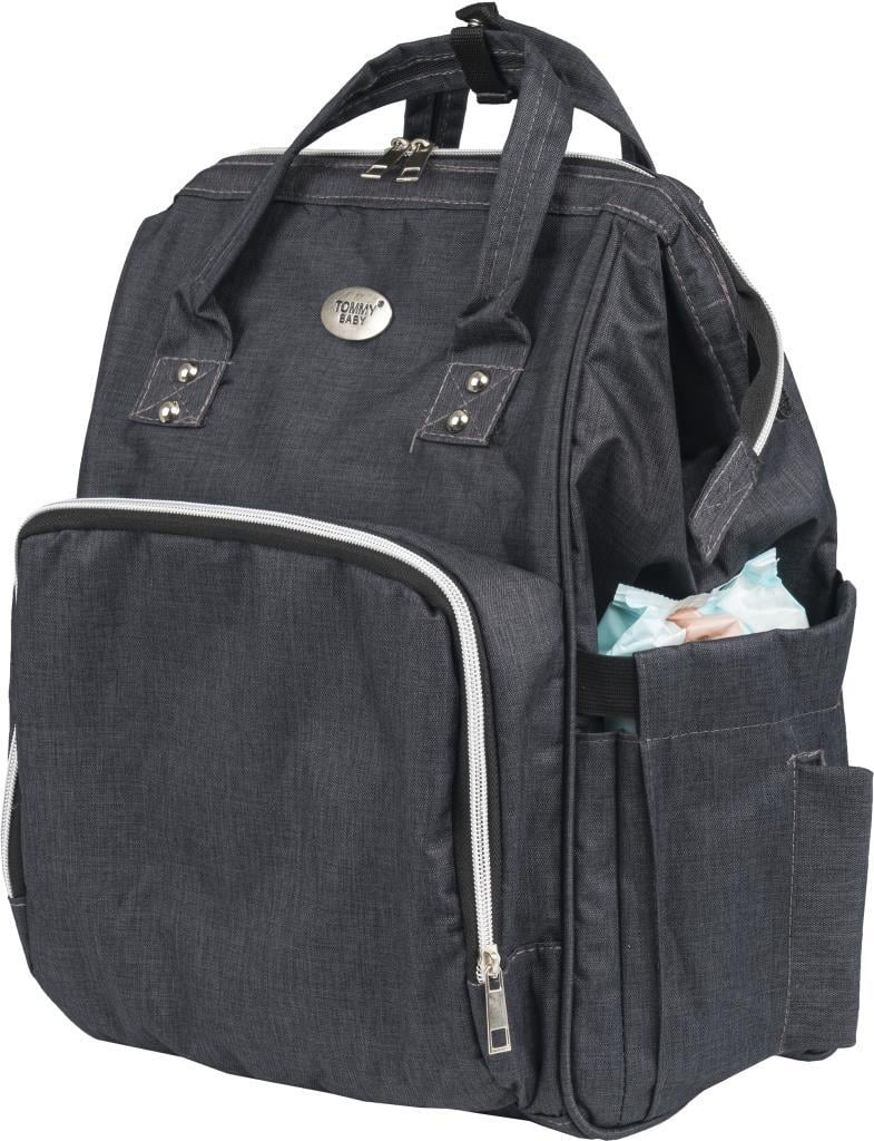 Tommybaby Lucca Anne Bebek Bakım Sırt Çantası-Ultra Hafif Keten Kumaş ANTRASİT