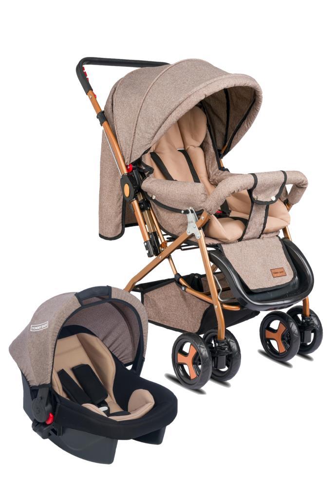 TommyBaby Classic Travel Çift Yönlü Bebek Arabası Tam Yatarlı Puset KAHVERENGİ