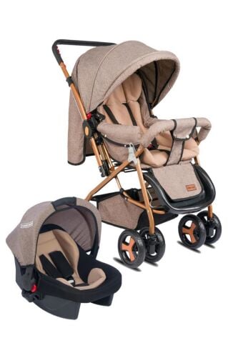 TommyBaby Classic Travel Çift Yönlü Bebek Arabası Tam Yatarlı Puset KAHVERENGİ