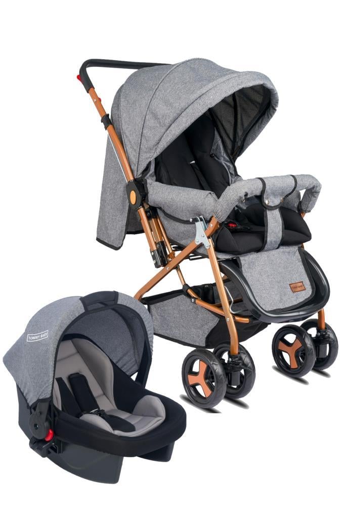 TommyBaby Classic Travel Çift Yönlü Bebek Arabası Tam Yatarlı Puset GRİ