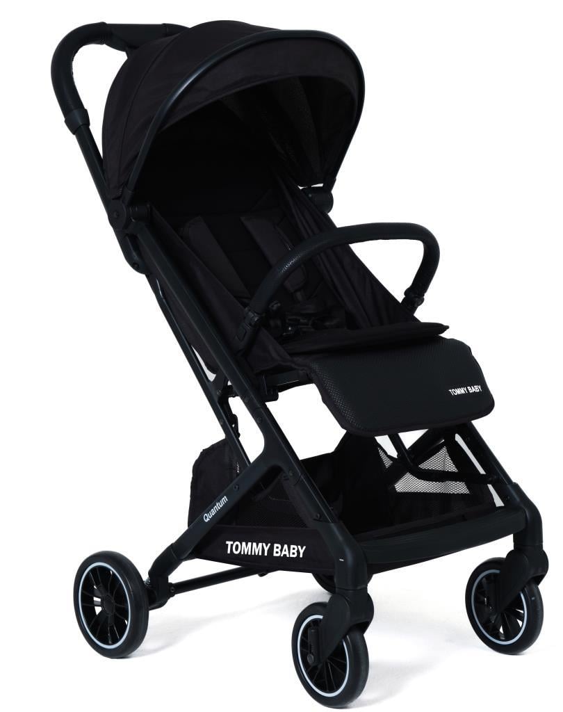 TommyBaby Quantum Kabin Bebek Arabası Kabin Boy Bebek Arabası Pedli Katlanabilir Yağmurluk Hediye SİYAH