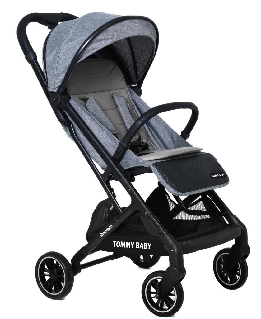 TommyBaby Quantum Kabin Bebek Arabası Kabin Boy Bebek Arabası Pedli Katlanabilir Yağmurluk Hediye GRİ