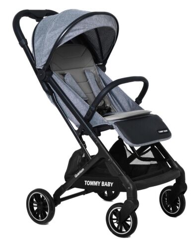 TommyBaby Quantum Kabin Bebek Arabası Kabin Boy Bebek Arabası Pedli Katlanabilir Yağmurluk Hediye GRİ
