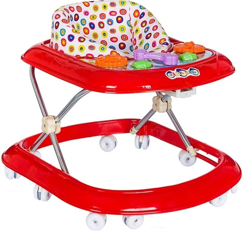 Taşpınar 3 Kademeli Lüx Balıklı Yürüteç 10 Teker KIRMIZI