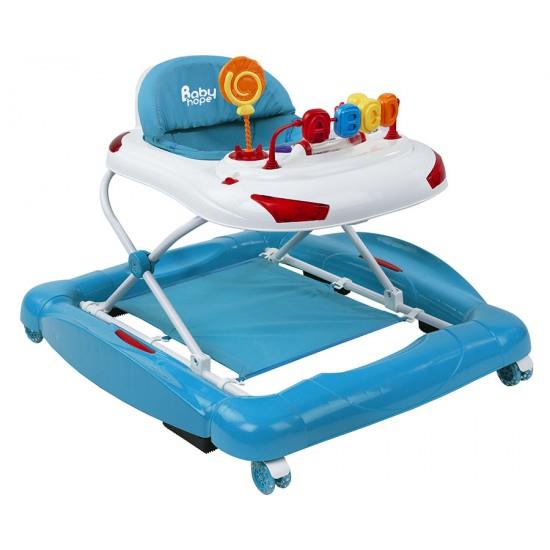 219 Tobby Salla Yürüteç Müzikli Oyuncaklı Lüks Yürüteç | Örümcek MAVİ