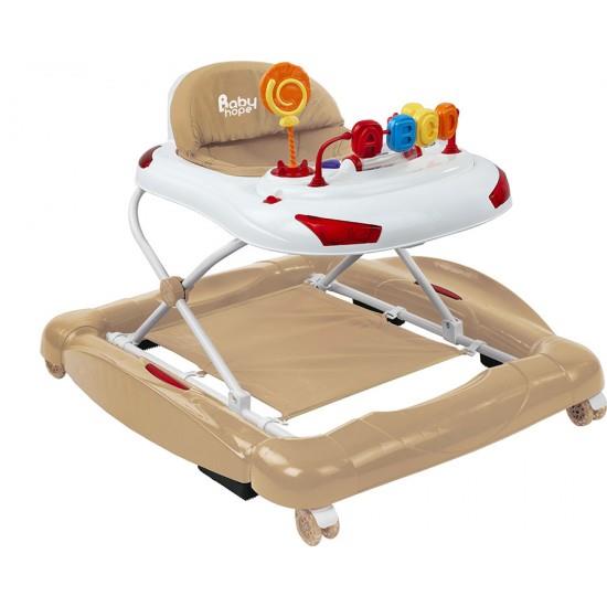 219 Tobby Salla Yürüteç Müzikli Oyuncaklı Lüks Yürüteç | Örümcek KAHVE