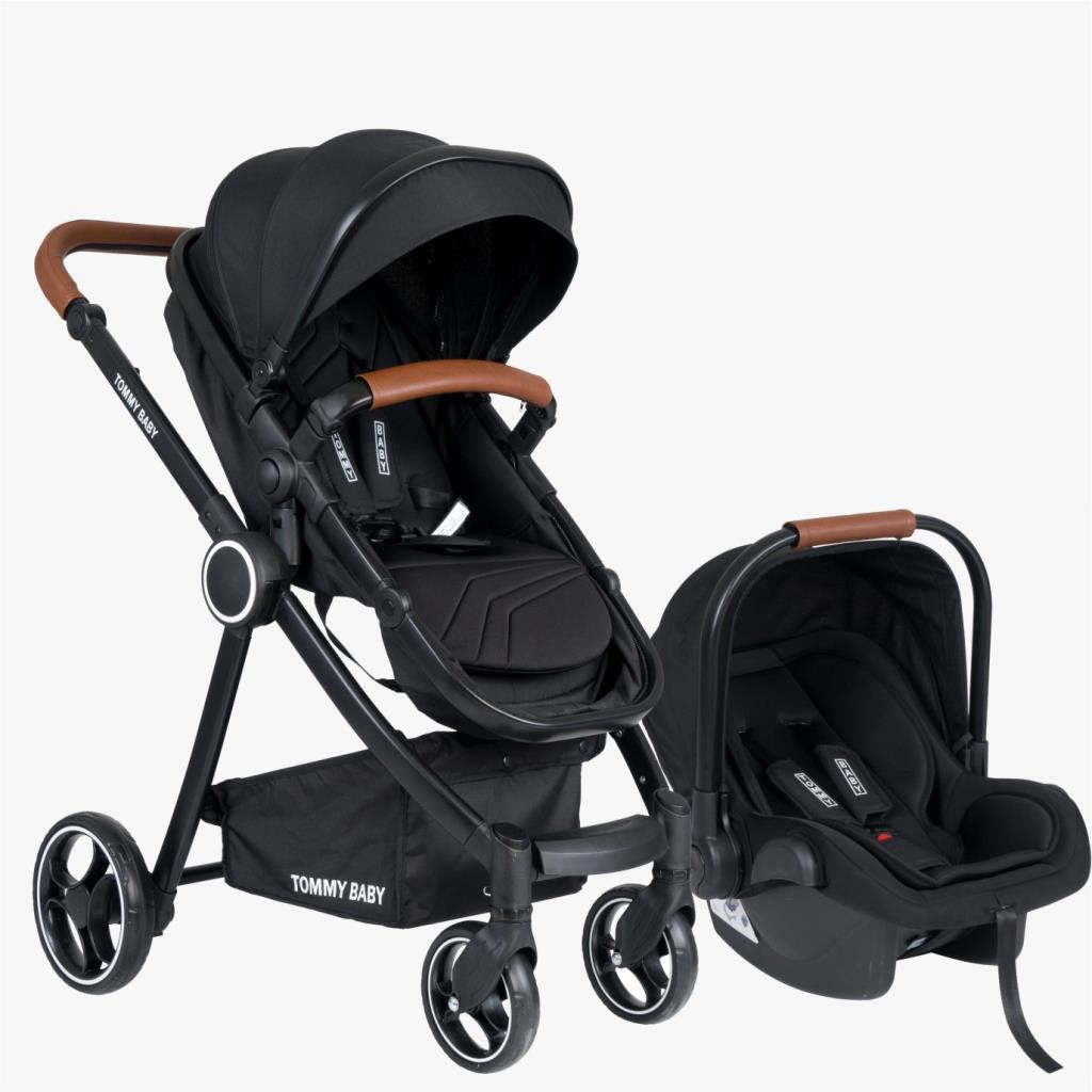 Resim Tommybaby Toranto Black Vip Travel Sistem Bebek Arabası + Puset 