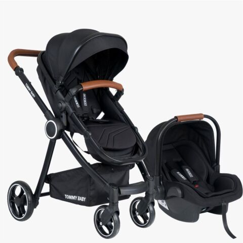 Tommybaby Toranto Black Vip Travel Sistem Bebek Arabası + Puset FÜME