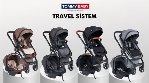 Tommybaby Toranto Black Vip Travel Sistem Bebek Arabası + Puset FÜME