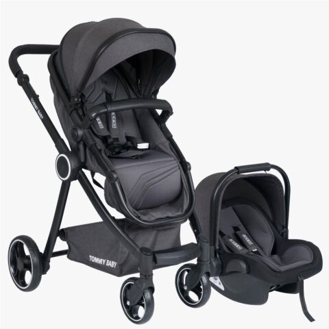 Tommybaby Toranto Black Vip Travel Sistem Bebek Arabası + Puset FÜME