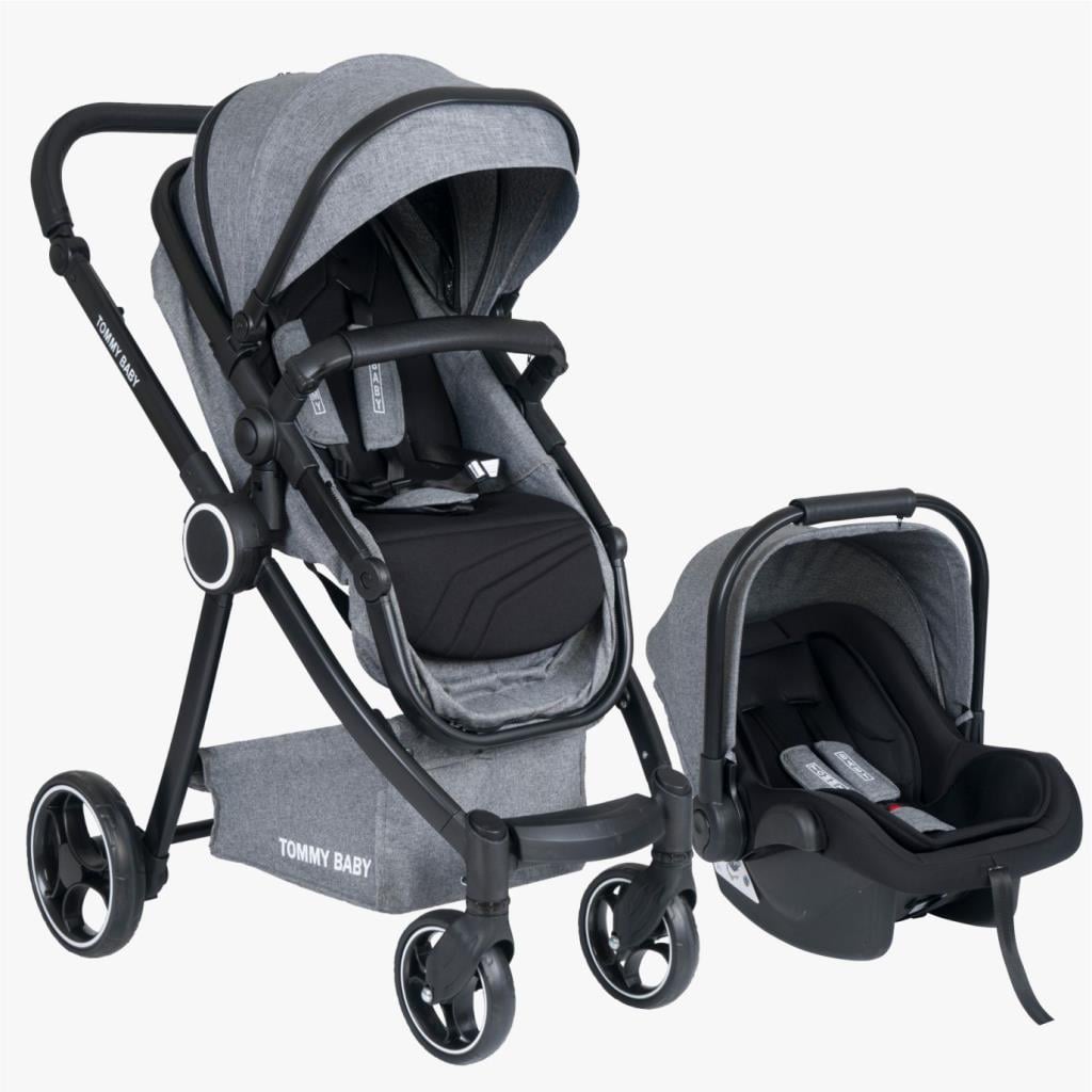 Tommybaby Toranto Black Vip Travel Sistem Bebek Arabası + Puset GRİ
