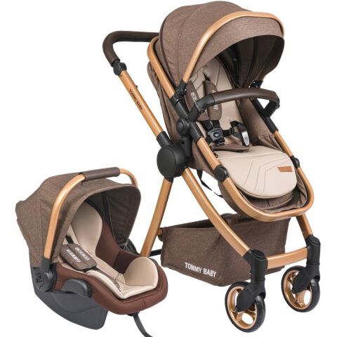 Tommybaby Toranto Gold Vip Travel Sistem Bebek Arabası + Puset KAHVERENGİ