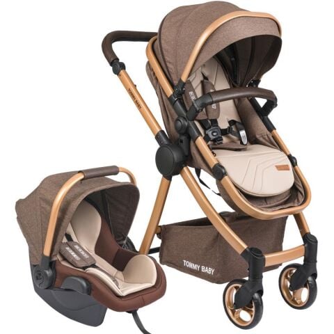 Tommybaby Toranto Gold Vip Travel Sistem Bebek Arabası + Puset KAHVERENGİ