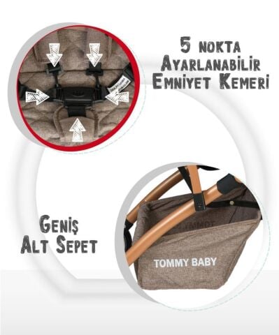 Tommybaby Golf Kabin Bebek Arabası Gold Kabin Boy