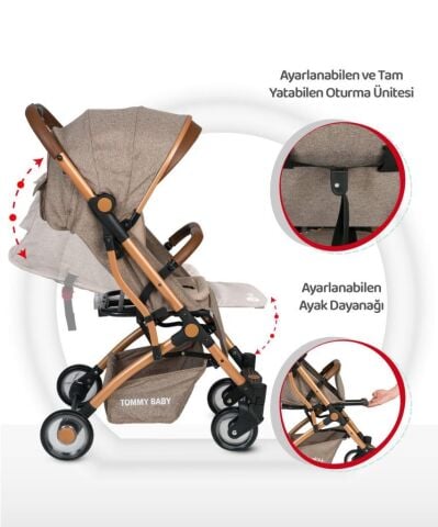 Tommybaby Golf Kabin Bebek Arabası Gold Kabin Boy KAHVERENGİ