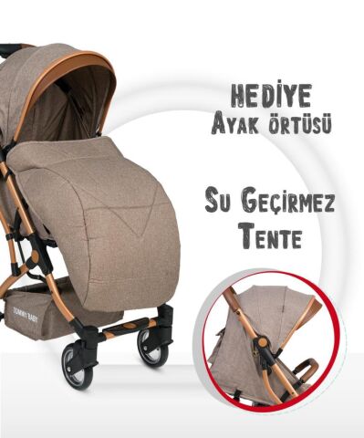 Tommybaby Golf Kabin Bebek Arabası Gold Kabin Boy KAHVERENGİ