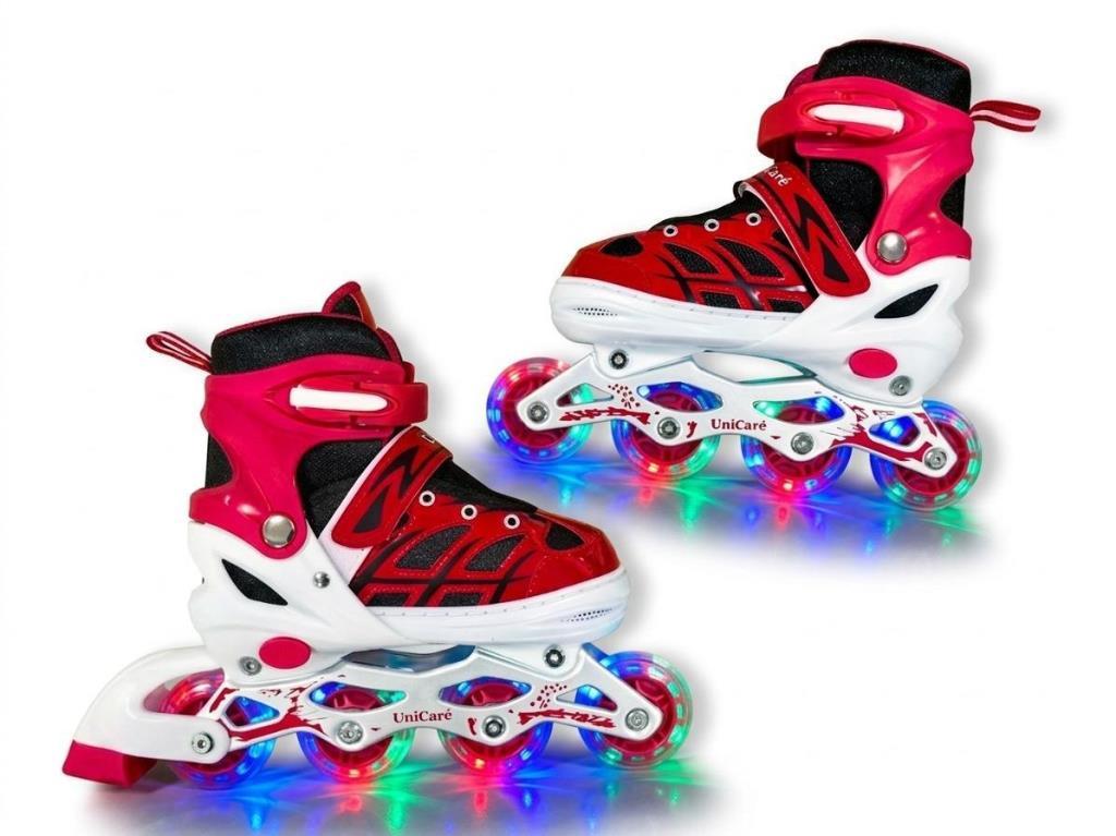 Tommybaby Paten Işıklı Ayarlanabilir (2+2 veya 2+1+1) Işıklı Ledli Çocuk Pateni 30-33(S) - KIRMIZI