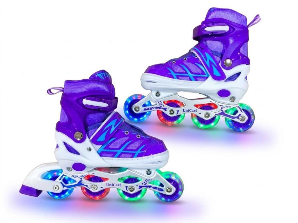 Tommybaby Paten Işıklı Ayarlanabilir (2+2 veya 2+1+1) Işıklı Ledli Çocuk Pateni LİLA - 30-33(S)