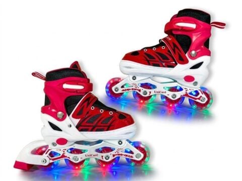 Tommybaby Paten Işıklı Ayarlanabilir (2+2 veya 2+1+1) Işıklı Ledli Çocuk Pateni KIRMIZI - 38-41(L)