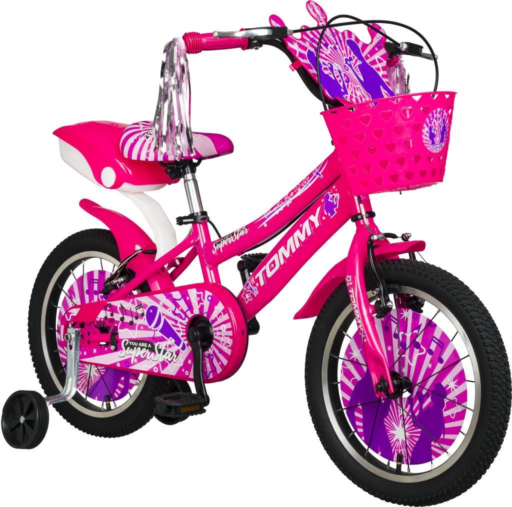 TommyBike 16 jant Lüx Aksesuarlı Cocuk Bisikleti 5-8 Yaş PEMBE