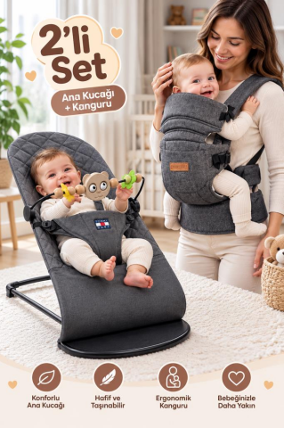 Tommybaby Elite Lüx 2'li Set-Ana Kucağı ve Kanguru