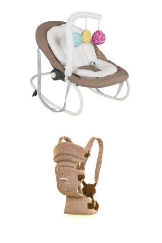 Tommybaby Elite Lüx 2'li Set-Ana Kucağı ve Kanguru KAHVE