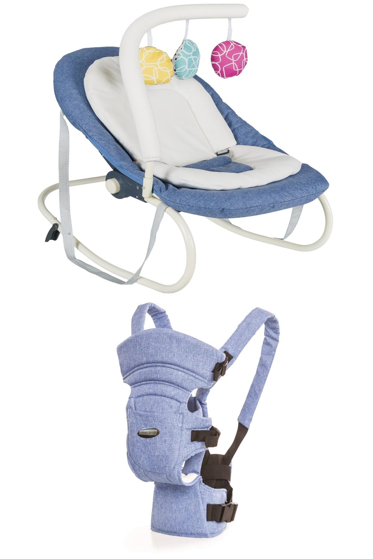 Tommybaby Elite Lüx 2'li Set-Ana Kucağı ve Kanguru MAVİ