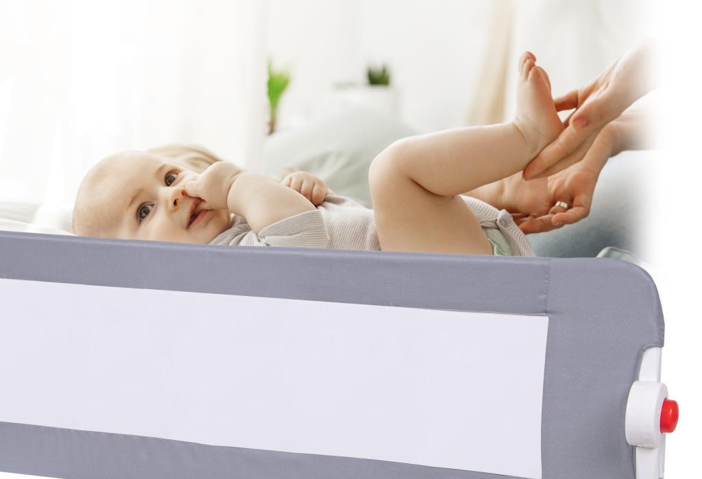 Tommybaby Katlanır Yatak Bariyeri Bebek Yatak Korkuluğu 120 cm GRİ