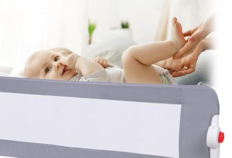 Tommybaby Katlanır Yatak Bariyeri Bebek Yatak Korkuluğu 120 cm GRİ