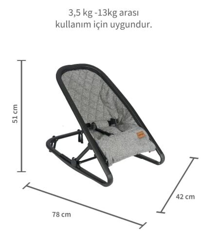 TommyBaby Balance Ana Kucağı Katlanabilir Sallanır Ana Kucağı GRİ