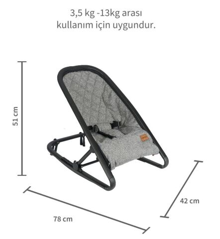 TommyBaby Balance Ana Kucağı Katlanabilir Sallanır Ana Kucağı GRİ