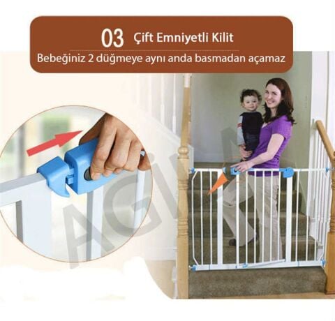 Agila Bebek Güvenlik Kapısı Otomatik kilit, Çift Emniyetli