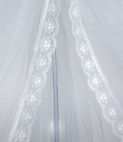 Tommybaby Güpürlü Lüx Cibinlik ve Topuzlu Demir EKRU