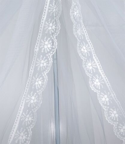 Tommybaby Güpürlü Lüx Cibinlik ve Topuzlu Demir EKRU