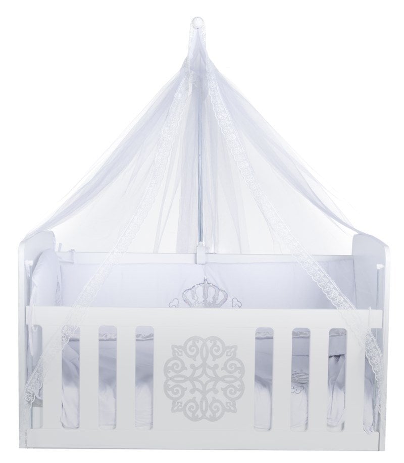 Tommybaby Güpürlü Lüx Cibinlik ve Topuzlu Demir BEYAZ