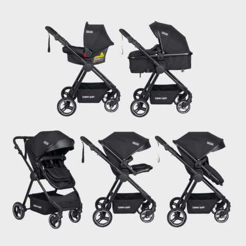 Tommybaby Handy Black New Travel (Seyahat) Sistem Bebek Arabası GRİ