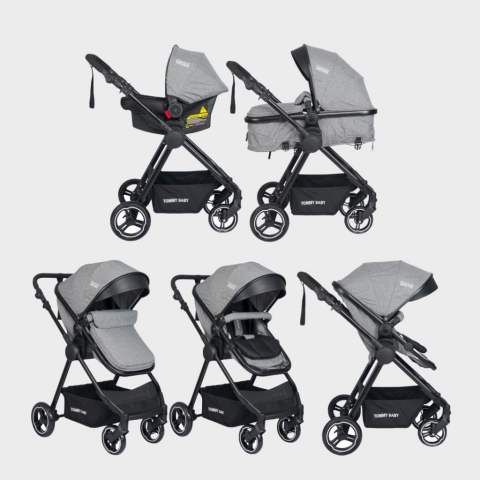 Tommybaby Handy Black New Travel (Seyahat) Sistem Bebek Arabası GRİ