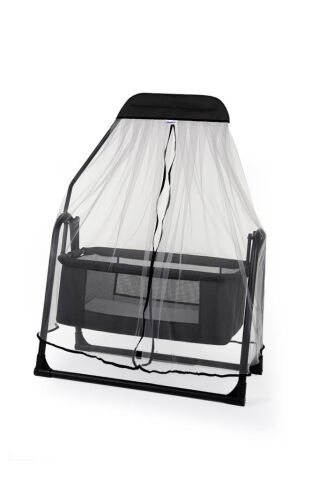 TommyBaby Sude Tüllü Sepet Beşik Sallanabilir Bebek Beşiği Tüllü Beşik SİYAH