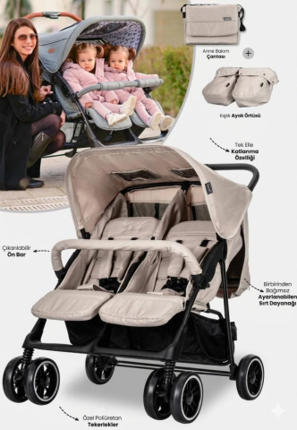 Twin Ikiz Bebek Arabasıı BEJ