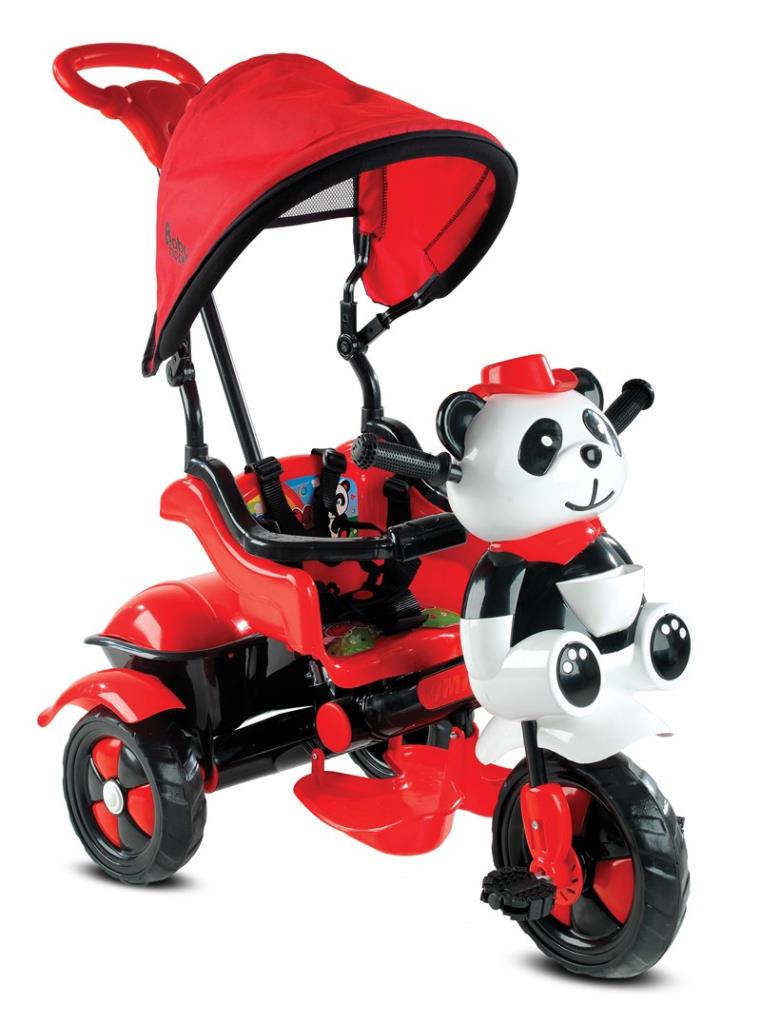Babyhope 127 Little Panda 3 Tekerlekli İtmeli Bisiklet SİYAH-KIRMIZI